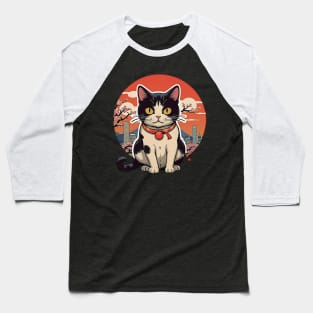 Catzilla Cat Japanese Art Funny Cat Gifts Baseball T-Shirt